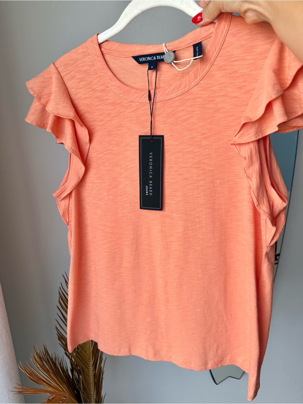 VERONICA BEARD Akeela Ruffle Flutter Sleeve Tee